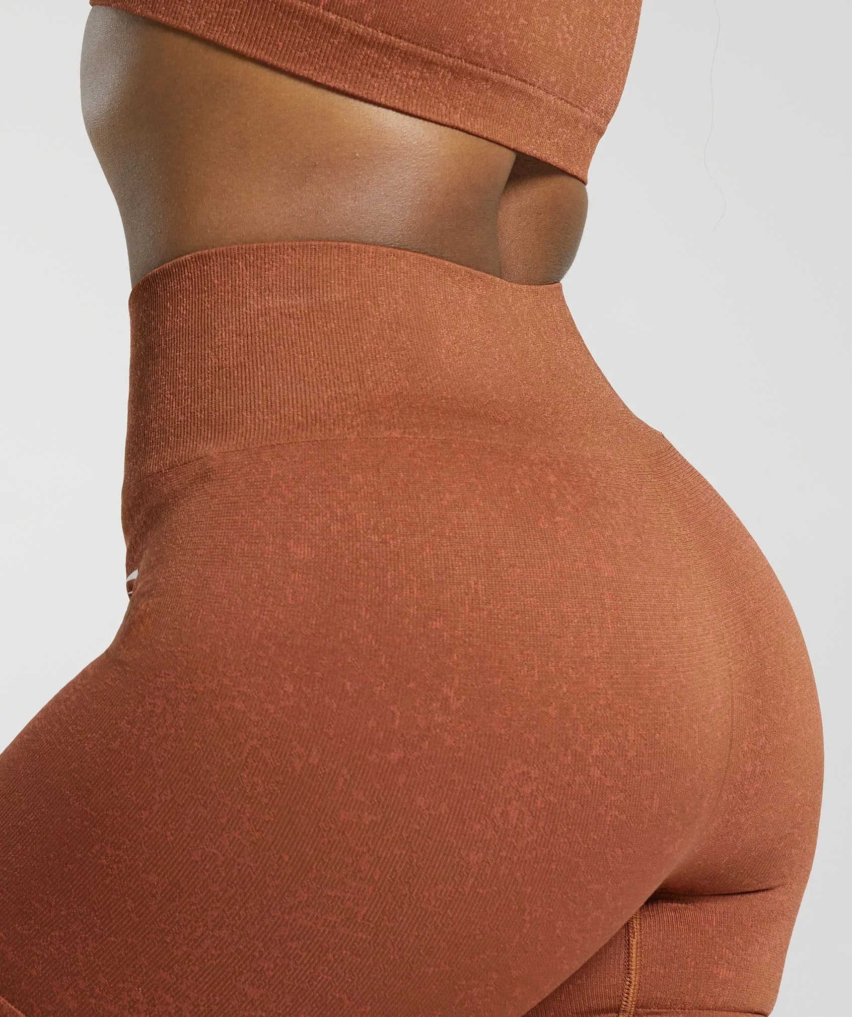 Short Sculpt Form Sem Costura – Marrom / Laranja Terracota